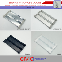 Wardrobe Doors Slimline Tracks StandardDouble